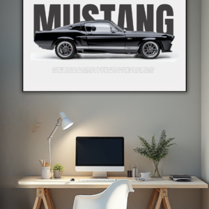 Mustang Black Edition Poster – Classic Muscle Car Wall Art (Digital Download)