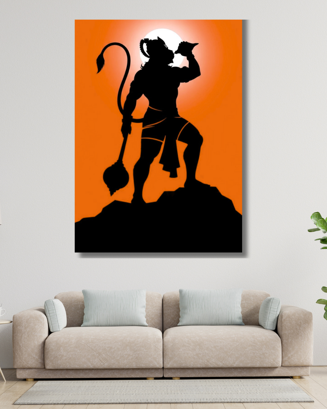 Silhouette Hanuman Wall Poster(Digital Download)
