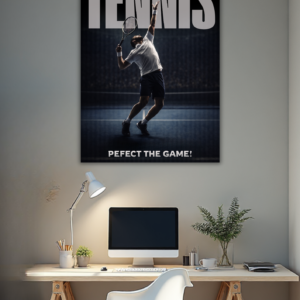 Tennis Action Poster – “Perfect The Game!”(Digital Download)