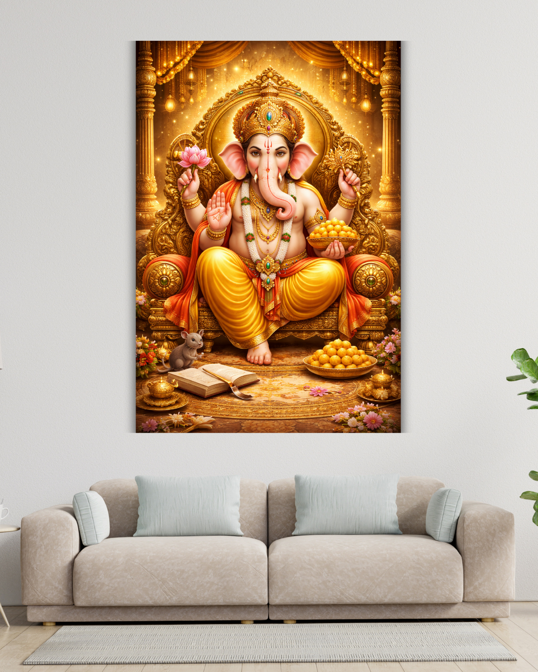 Lord Ganesha Divine Aura – Devotional Wall Poster(Digital Download)