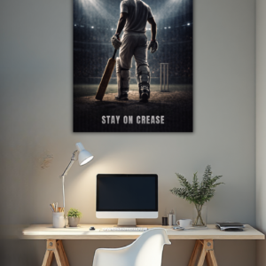 Cricket Motivational Poster – “Stay On Crease”(Digital Download)